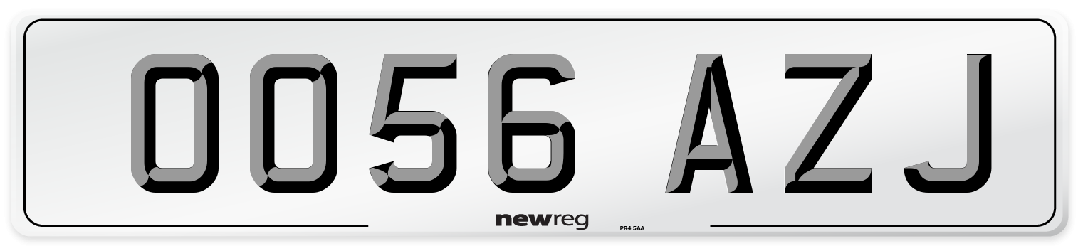 OO56 AZJ Number Plate from New Reg